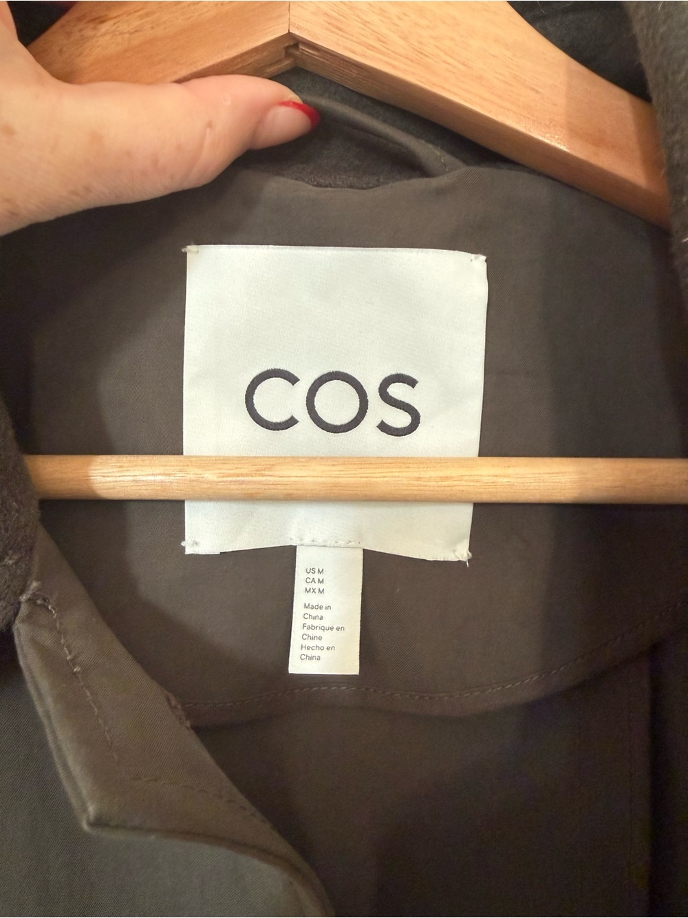 COS Olive A-Line Oversized Trench Coat - Picture 5 of 7